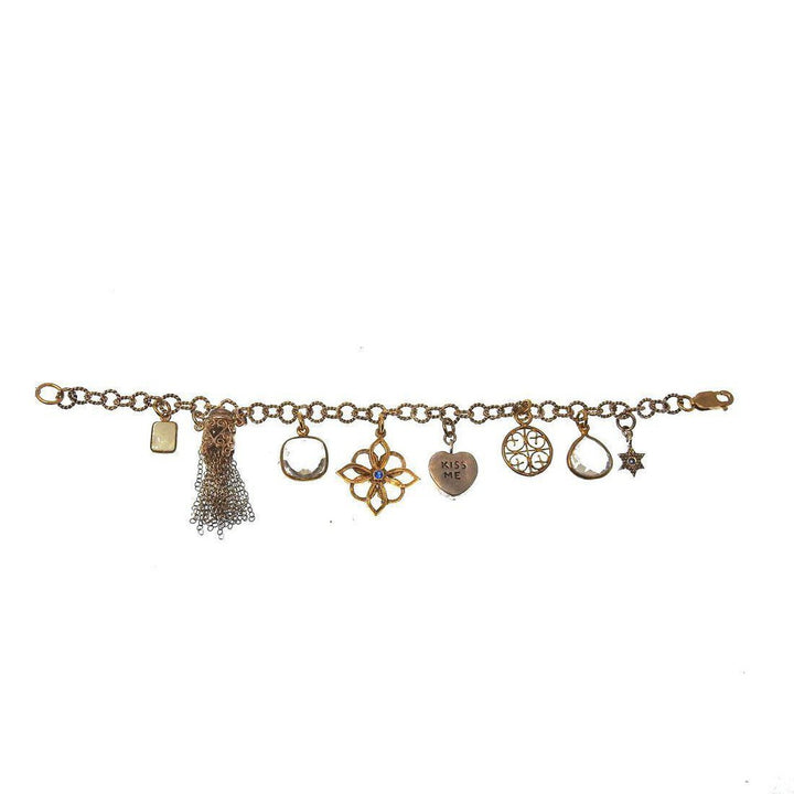 Charm Bracelet Moonstone Bronze-Emily Keifer-Swag Designer Jewelry