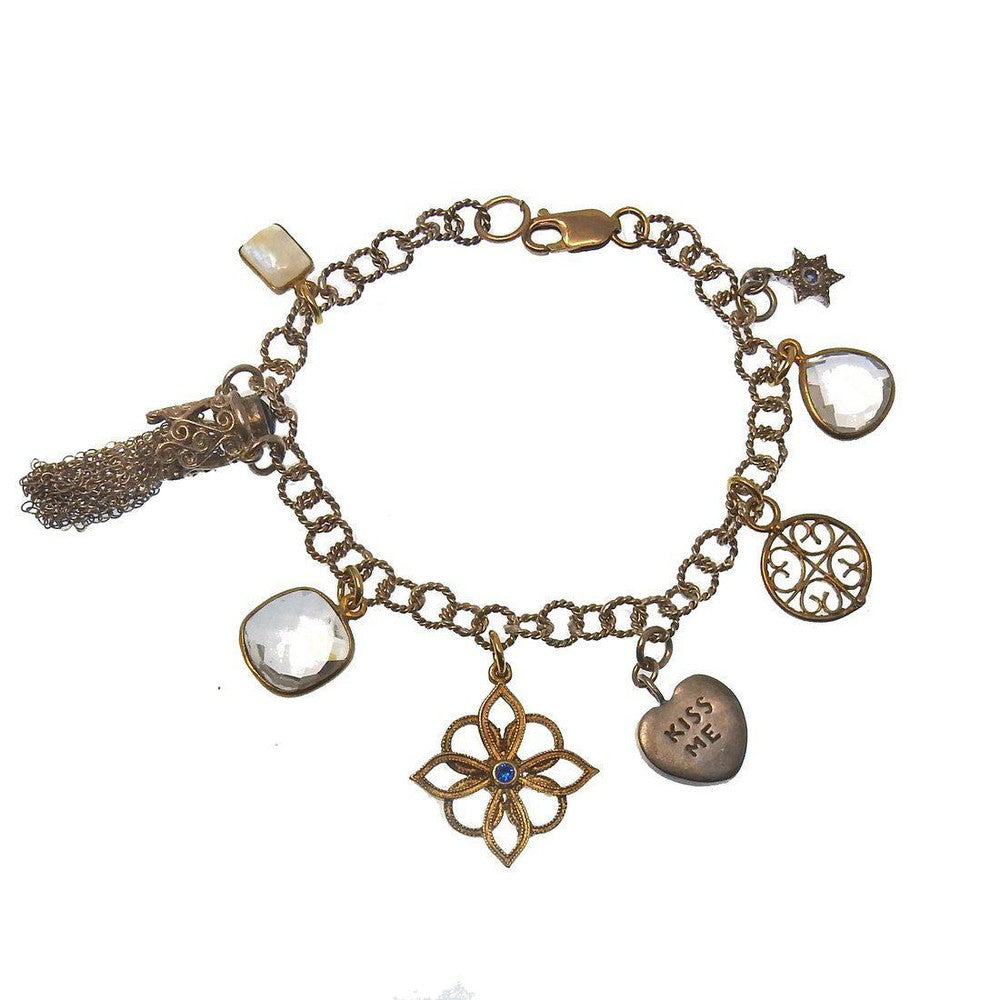 Charm Bracelet Moonstone Bronze-Emily Keifer-Swag Designer Jewelry