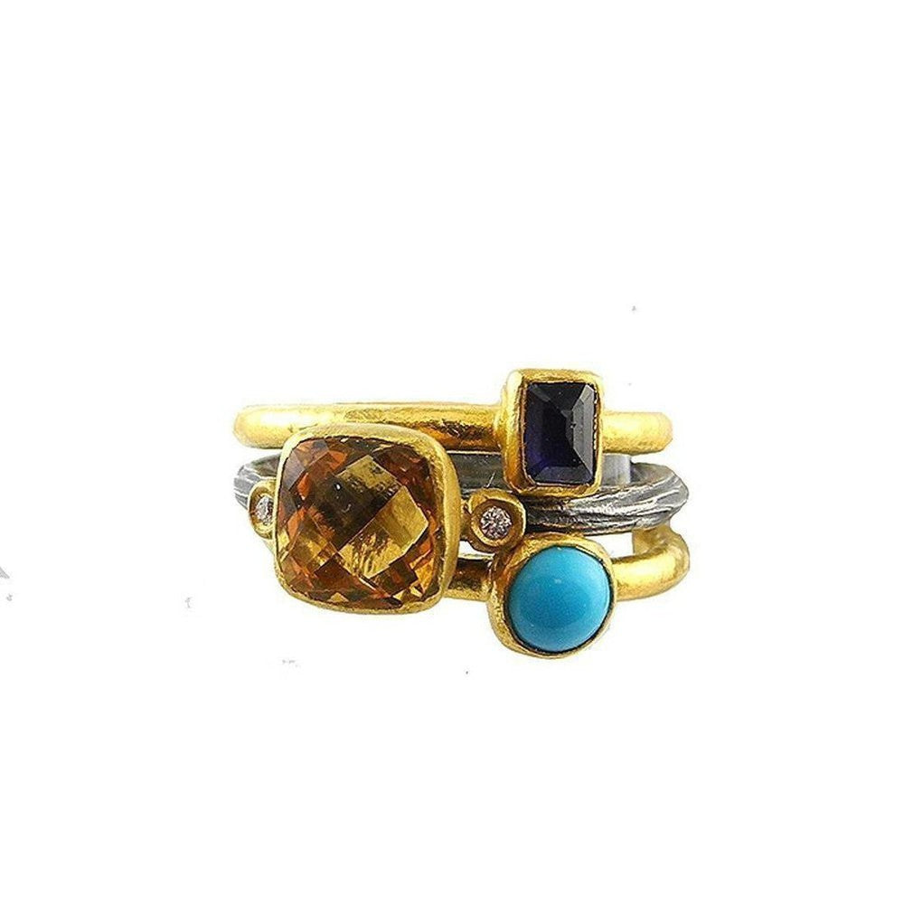 Citrine Ring with Diamond-Kurtulan-Swag Designer Jewelry