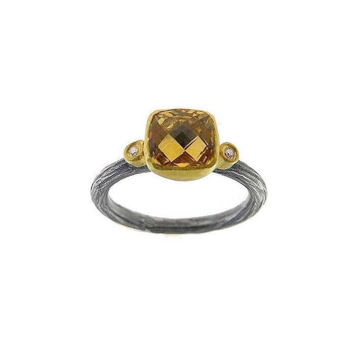 Citrine Ring with Diamond-Kurtulan-Swag Designer Jewelry