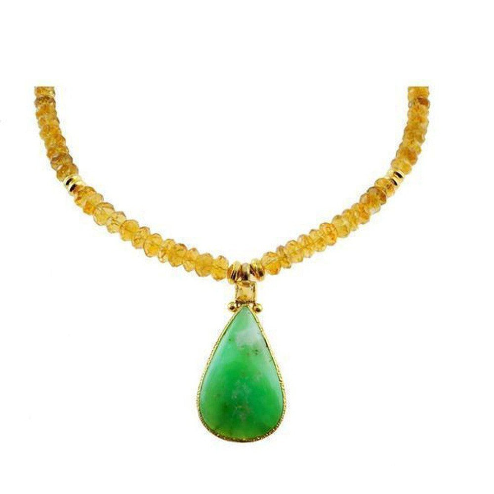 Citrine and Chrysoprase Necklace-Vasant-Swag Designer Jewelry