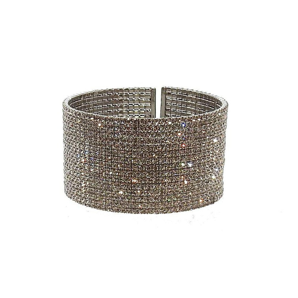 Crystal Silver Cuff-Swag Designer Jewelry-Swag Designer Jewelry