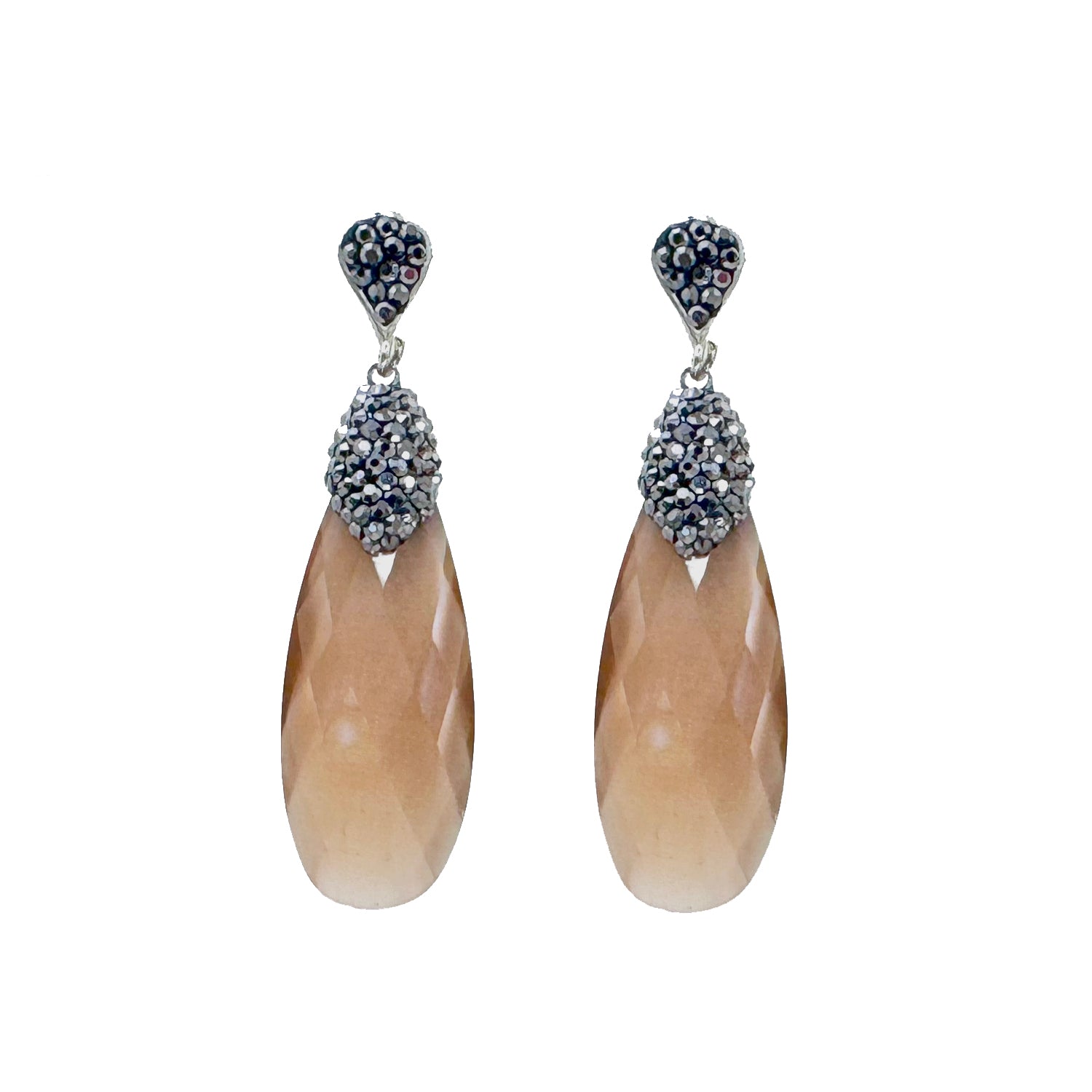Crystal Tear Drop Earrings-Theia Jewelry-Swag Designer Jewelry