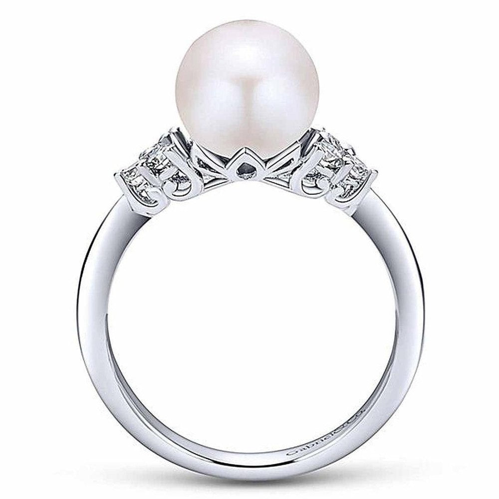 Cultured Pearl and Diamond Ring-Gabriel & Co-Swag Designer Jewelry