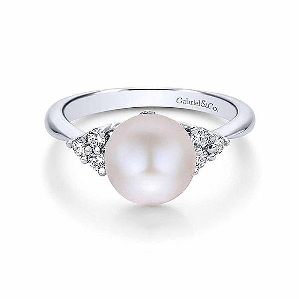 Cultured Pearl and Diamond Ring-Gabriel & Co-Swag Designer Jewelry