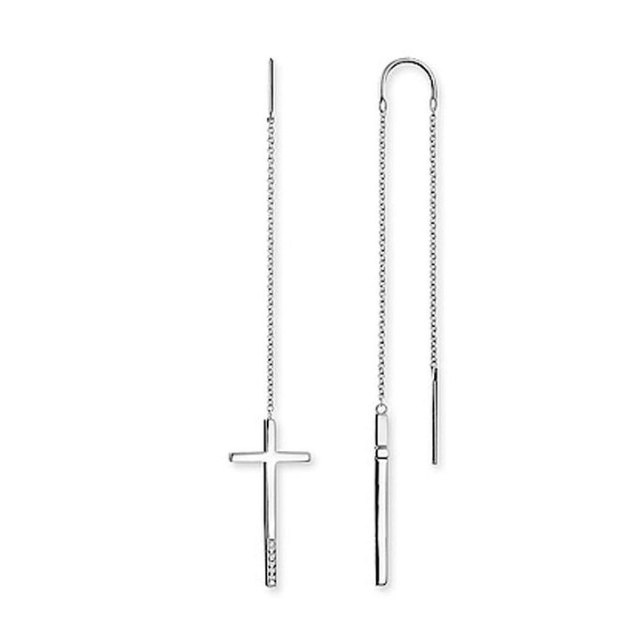 Dangle Cross Diamond Earrings-Thomas Sabo-Swag Designer Jewelry