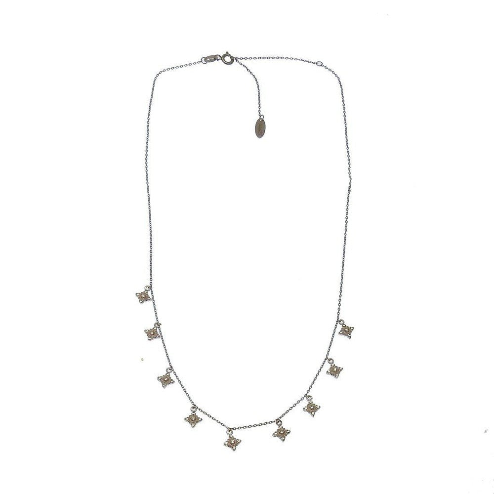 Dangling Flower Station Necklace-Bijou Amani-Swag Designer Jewelry