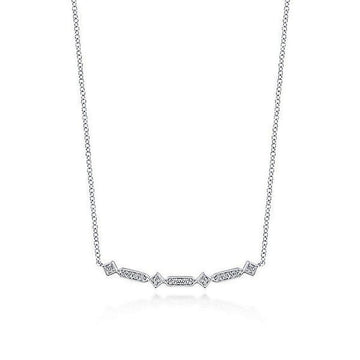 Deco Diamond Bar Necklace: Elegant diamond accents on a delicate chain.
