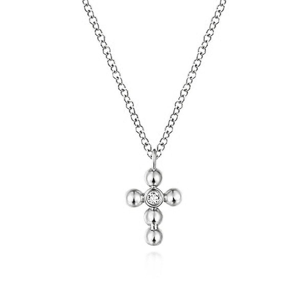 Diamond Cross in White Gold-Gabriel & Co-Swag Designer Jewelry