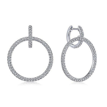 Diamond Huggie Hoop earrings: sparkling pave diamond circles in a modern design.
