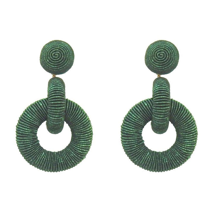 Double Tiered Silk Hoop Earrings-Suzanna Dai-Swag Designer Jewelry