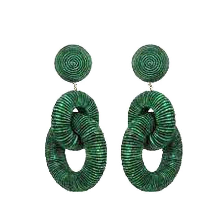 Double Tiered Silk Hoop Earrings-Suzanna Dai-Swag Designer Jewelry