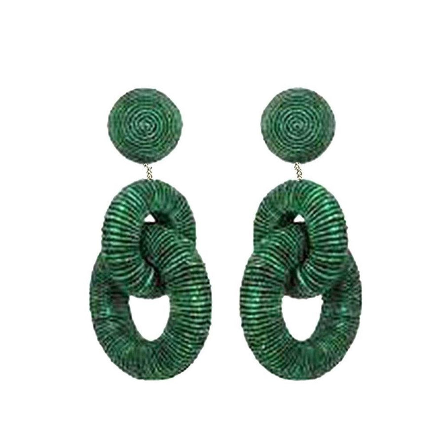 Double Tiered Silk Hoop Earrings-Suzanna Dai-Swag Designer Jewelry