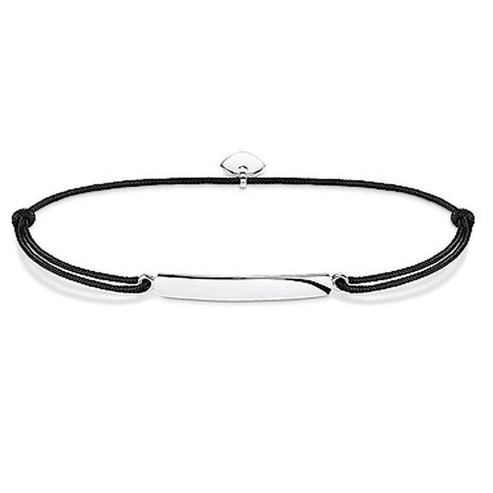 Engravable Bracelet on Black Cord-Thomas Sabo-Swag Designer Jewelry