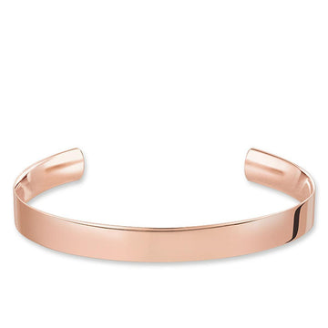 Rose gold cuff bracelet, ready for engraving, simple design.
