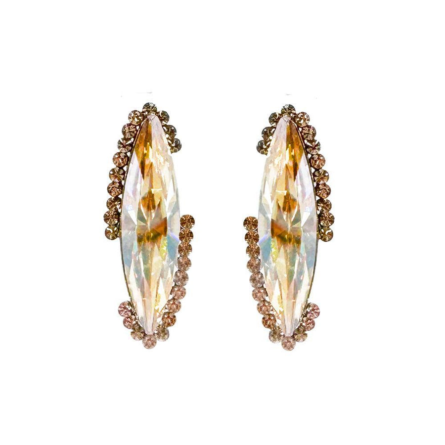 Faceted Gold Crystal Earrings-Theia Jewelry-Swag Designer Jewelry