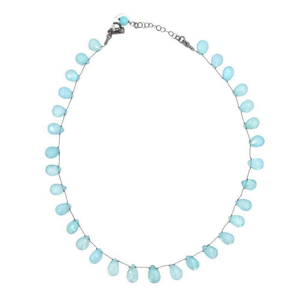 Faceted Peru Onyx Teardrop Necklace-Margo Morrison-Swag Designer Jewelry