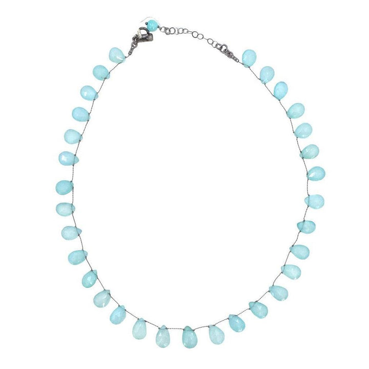 Faceted Peru Onyx Teardrop Necklace-Margo Morrison-Swag Designer Jewelry