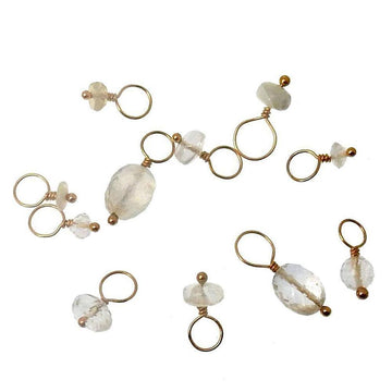 Gemstone Accents: Clear quartz & gold-filled wire jewelry findings; perfect for DIY earrings, necklaces.
