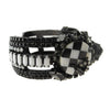 Black and white rhinestone bracelet with checkerboard detail
