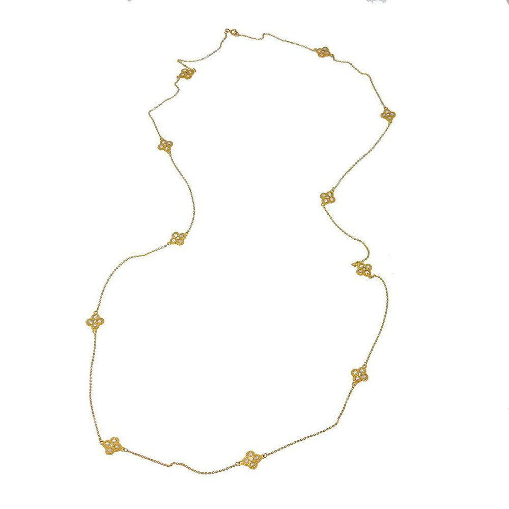 Gold Crystal Station Necklace-Bijou Amani-Swag Designer Jewelry