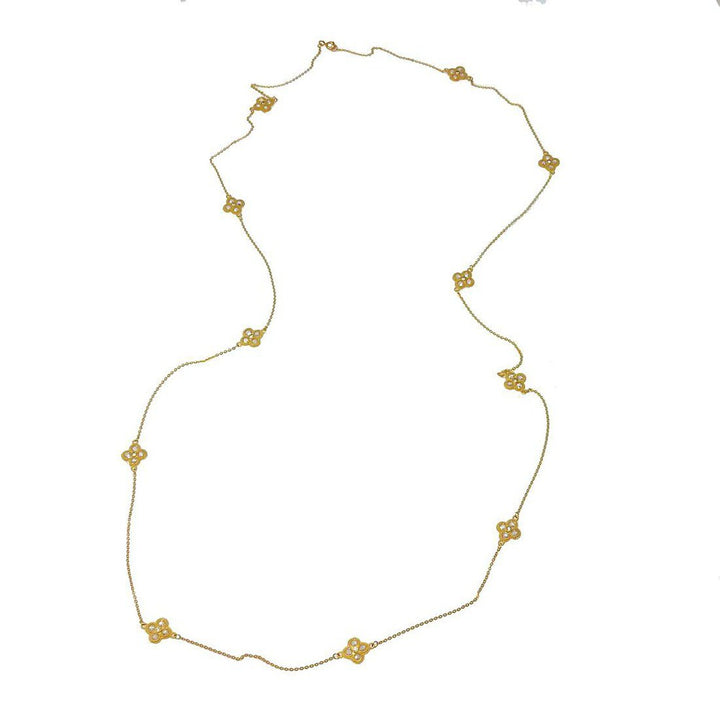 Gold Crystal Station Necklace-Bijou Amani-Swag Designer Jewelry