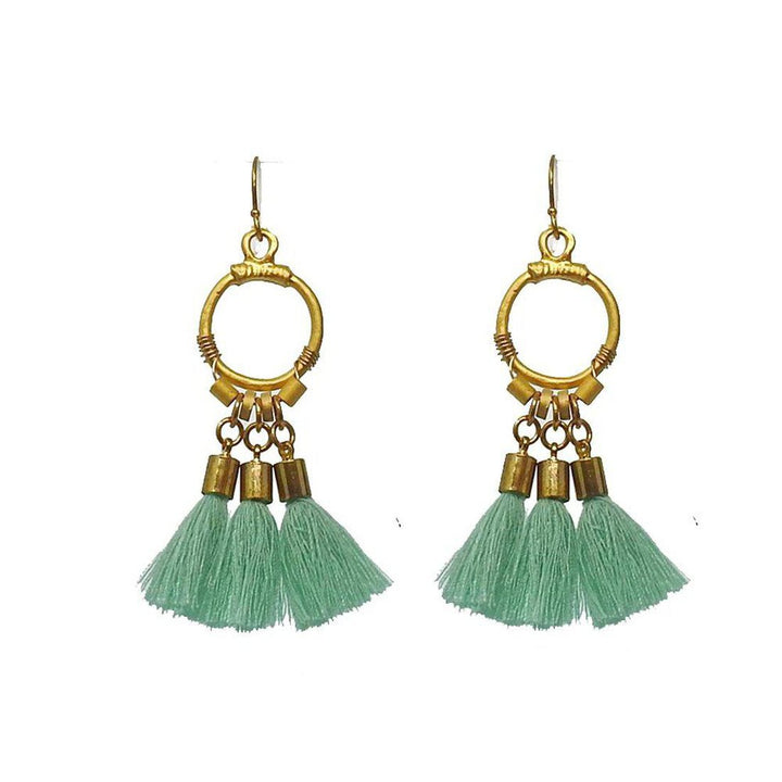 Gold Dangle Tassel Earrings-Swag Designer Jewelry-Swag Designer Jewelry