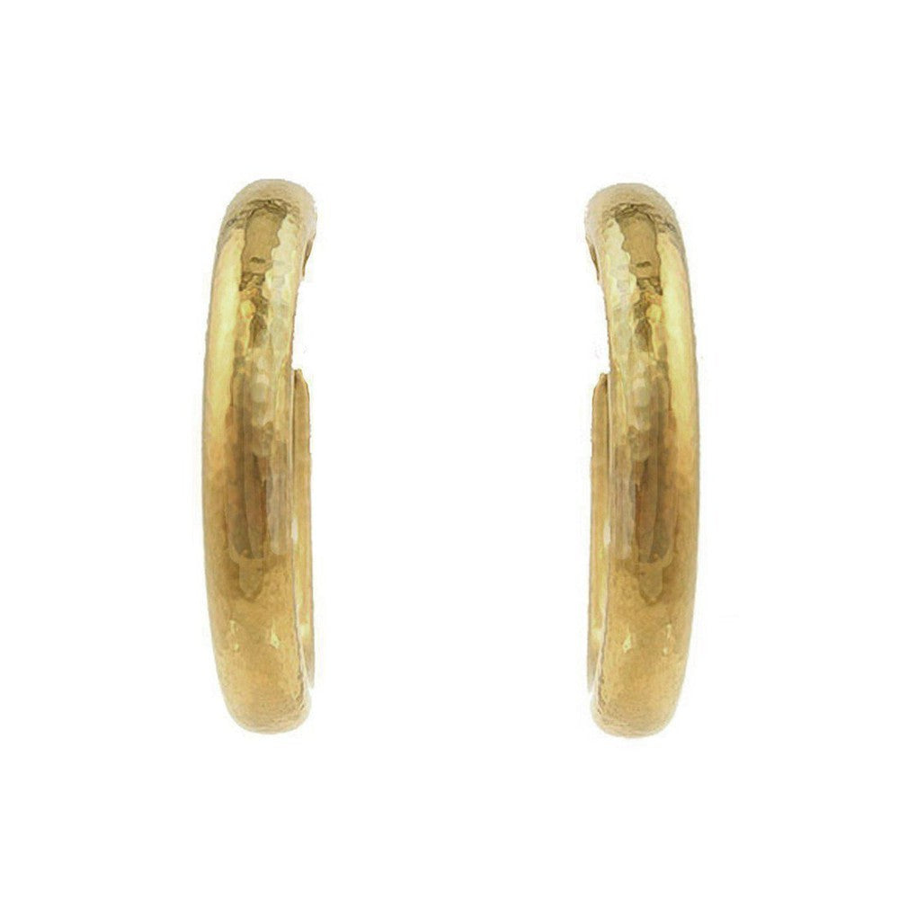 Gold Oval Hoop Clip Earrings-Vaubel Designs-Swag Designer Jewelry