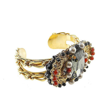 Gold and Black Cuff-Miriam Haskell-Swag Designer Jewelry