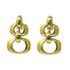 Gold graduated link clip earrings; elegant, statement jewelry.
