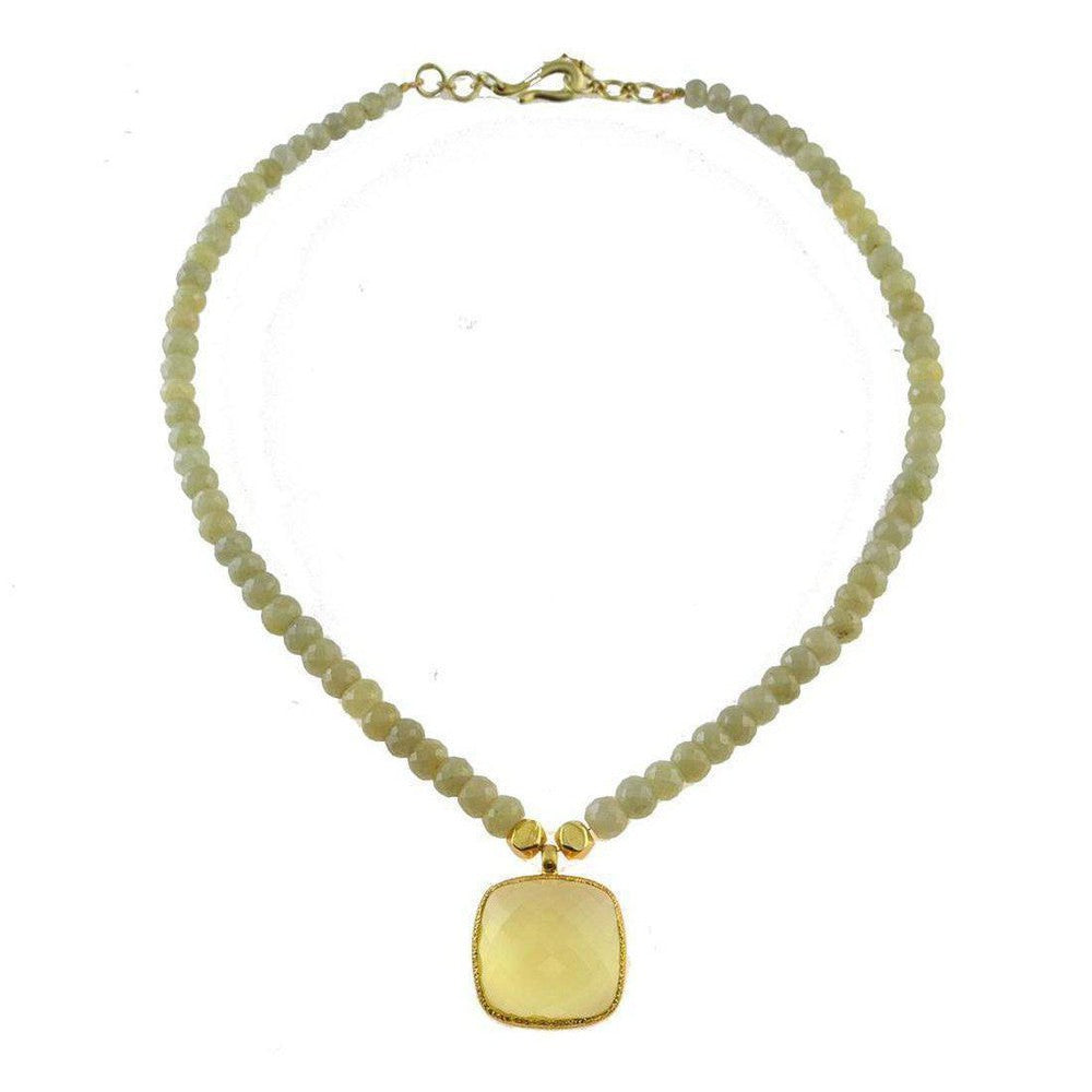 Grey Sapphire and Lemon Quartz Necklace-Vasant-Swag Designer Jewelry