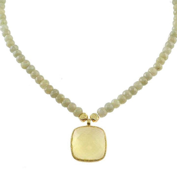 Grey Sapphire and Lemon Quartz Necklace-Vasant-Swag Designer Jewelry