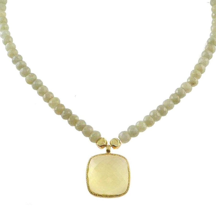 Grey Sapphire and Lemon Quartz Necklace-Vasant-Swag Designer Jewelry