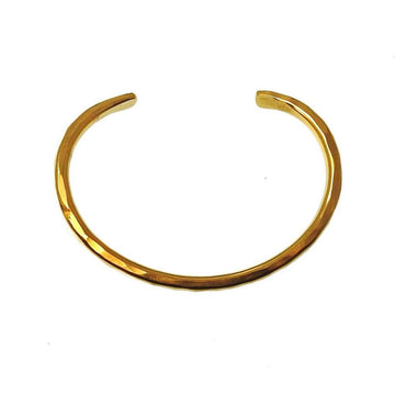 Gold hammered cuff bracelet, simple design

