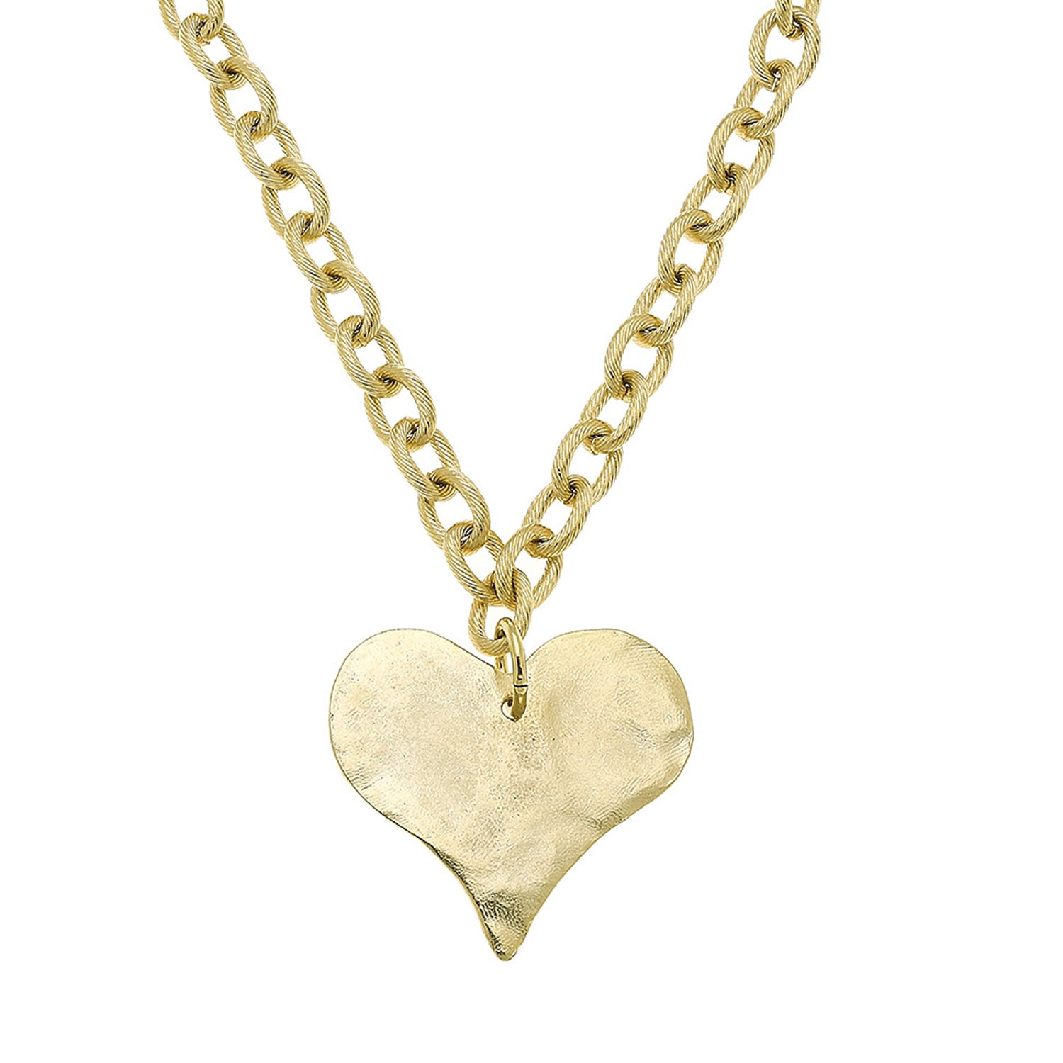 Hand Cast Heart on Chain-Susan Shaw-Swag Designer Jewelry