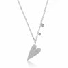 Diamond heart charm necklace with delicate chain and accents.
