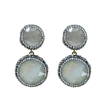 Hematite Crystal Earrings-Theia Jewelry-Swag Designer Jewelry