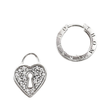 Huggie with Pave Heart Dangle-Thomas Sabo-Swag Designer Jewelry