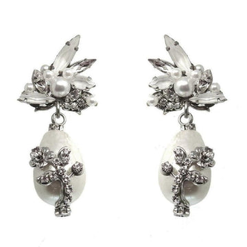 Elegant I Do Pearl drop earrings with crystal and pearl accents.
