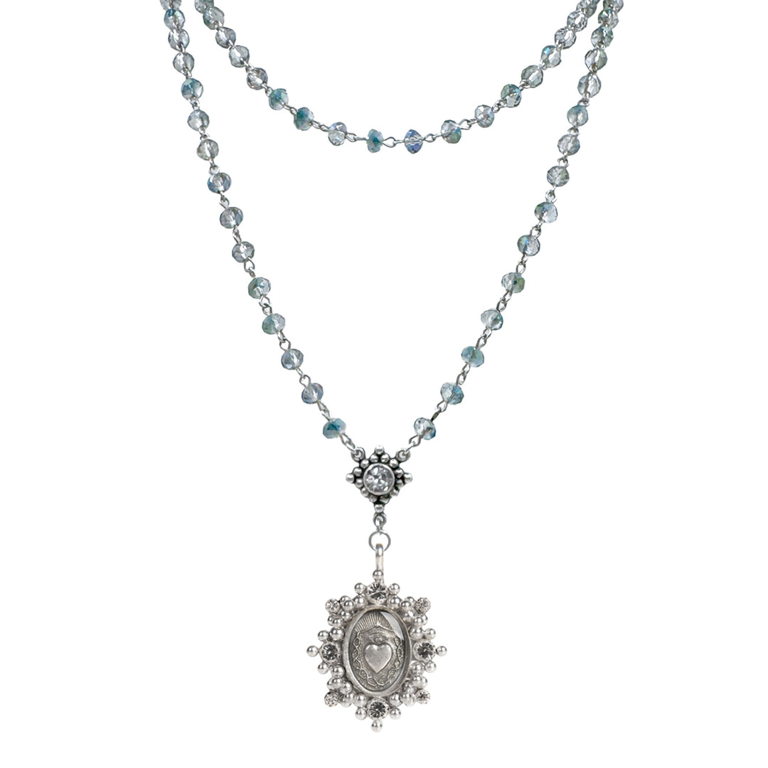 Rosary in Blue Lagoon-Virgins Saints and Angels-Swag Designer Jewelry