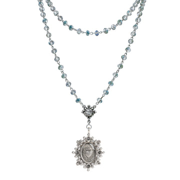 Rosary in Blue Lagoon-Virgins Saints and Angels-Swag Designer Jewelry