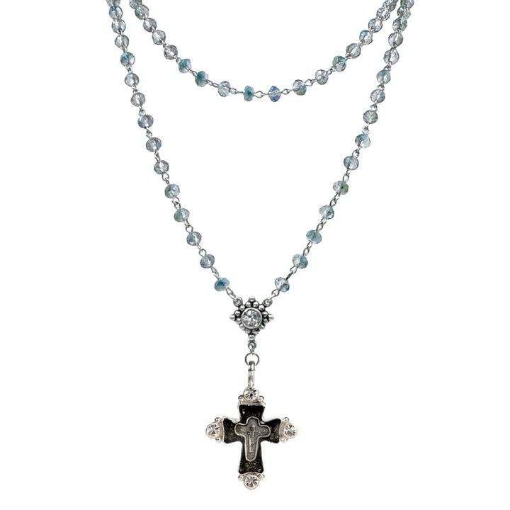 Rosary in Blue Lagoon-Virgins Saints and Angels-Swag Designer Jewelry
