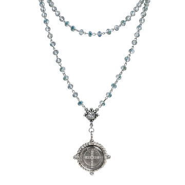 Rosary in Blue Lagoon-Virgins Saints and Angels-Swag Designer Jewelry