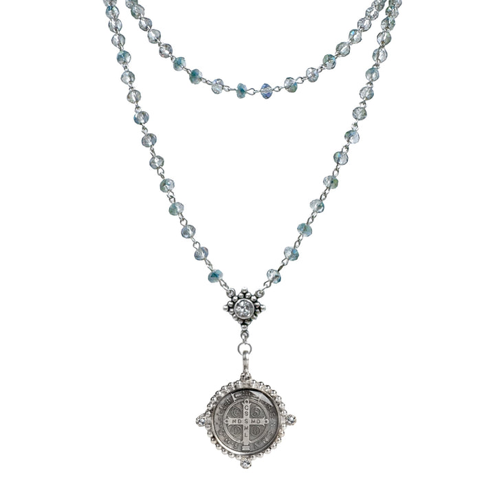 Rosary in Blue Lagoon-Virgins Saints and Angels-Swag Designer Jewelry
