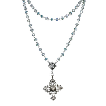 Rosary in Blue Lagoon-Virgins Saints and Angels-Swag Designer Jewelry