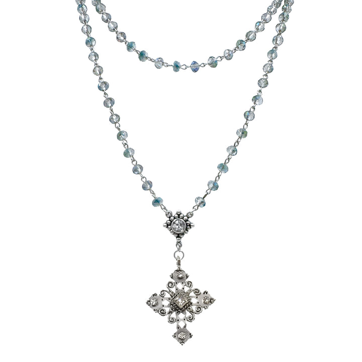Rosary in Blue Lagoon-Virgins Saints and Angels-Swag Designer Jewelry