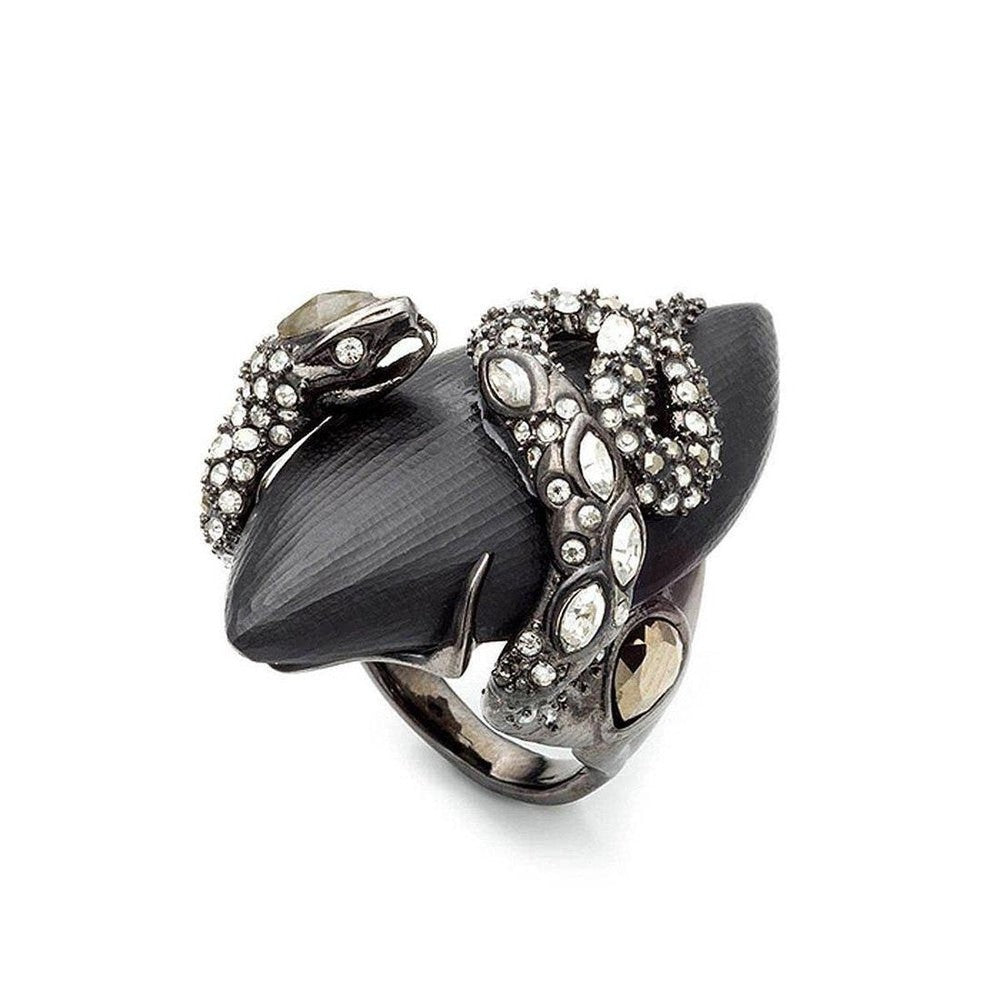 Imperial Noir Coiled Snake Ring size 7-Alexis Bittar-Swag Designer Jewelry