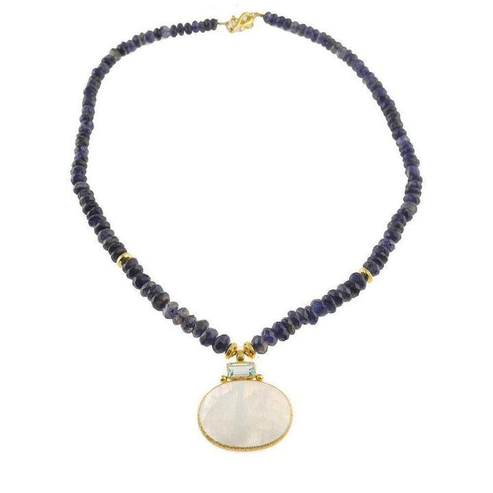 Iolite and Blue Topaz and Moonstone Necklace-Vasant-Swag Designer Jewelry