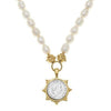 Italian Coin Pearl Necklace:  Gold & silver coin pendant on a delicate white pearl strand.
