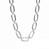 Silver-plated Sahara Demi Link necklace with a 19-inch hammered oval chain and toggle closure.